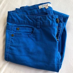 Electric blue skinny jeans